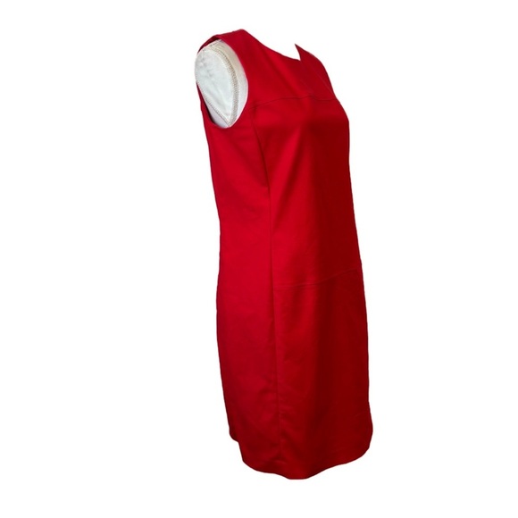 Lauren Ralph Lauren Women 10 Red Sheath Stretch Sleeveless Dress Career Cocktail - Picture 3 of 7